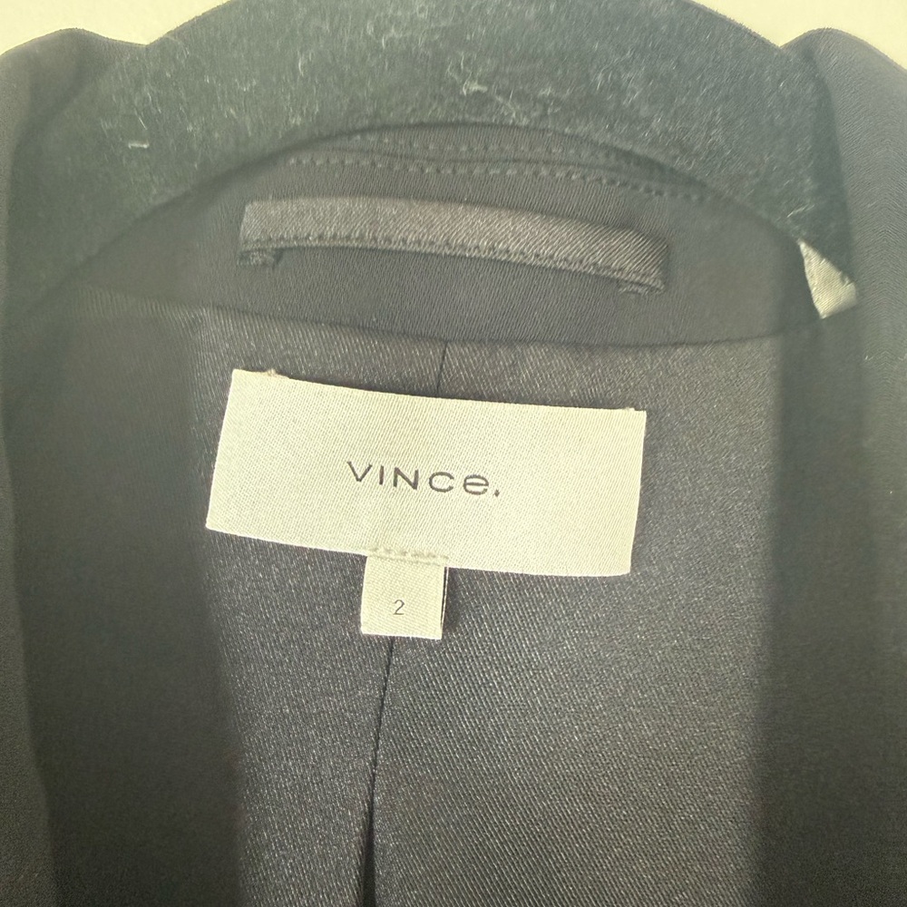 Vince Crepe Black Double-Breasted Blazer - Picture 6 of 7